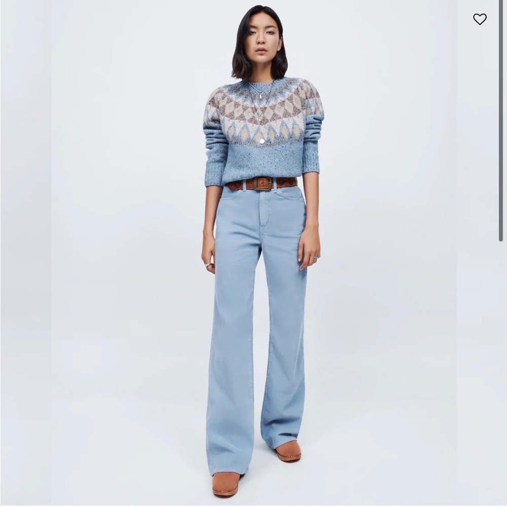 NWT RE/DONE Corduroy Ultra High Rise Wide Leg Pants, size 26 in blue
